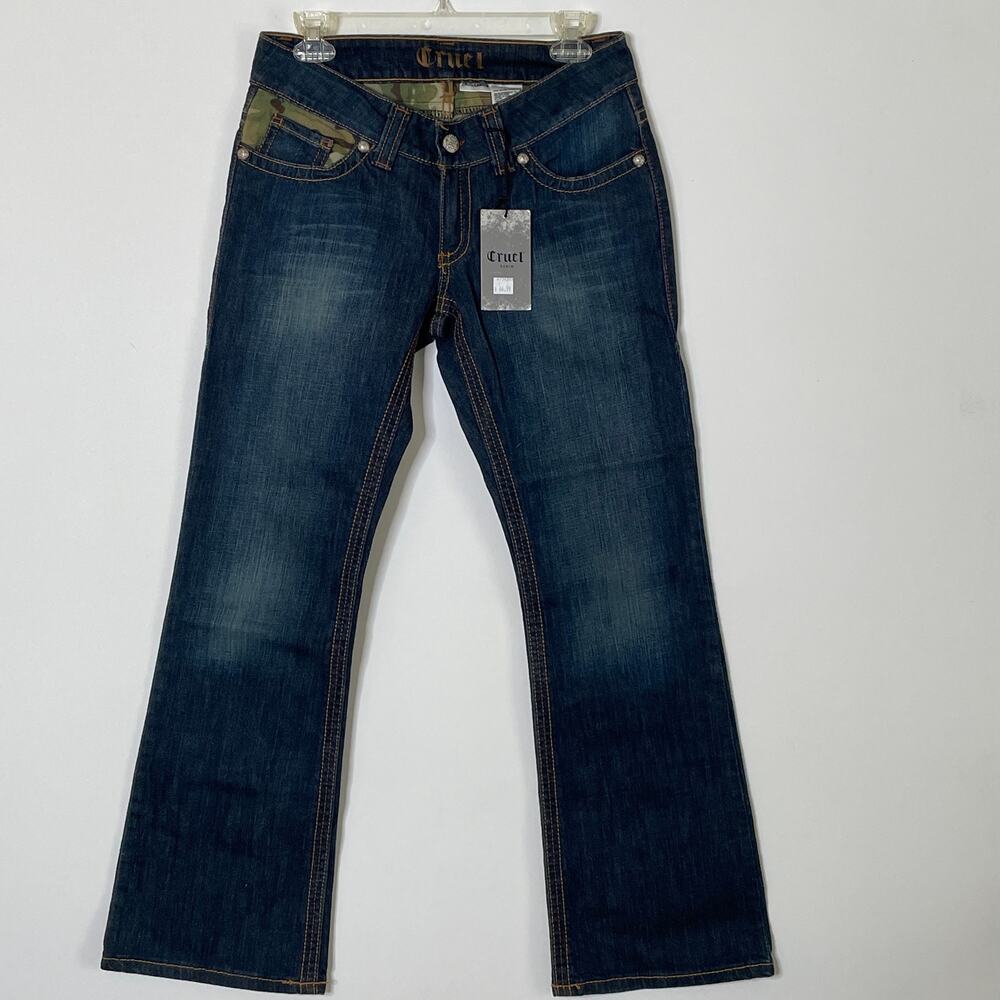 Cruel Girl Jeans Size 5 S Camryn Ultra Low Rise Slim Fit Super Boot Leg Western